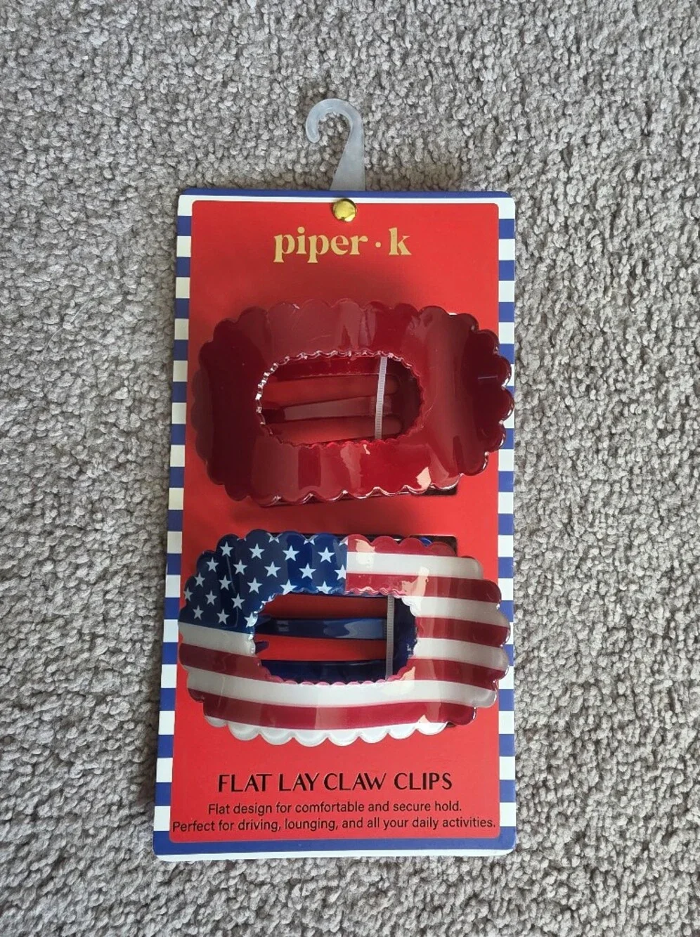 Piper K Patriotic Flat Lay Claw Clips